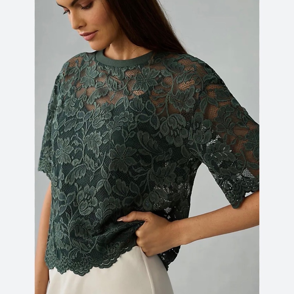 NWT Anthropologie Dolan Lace Top M